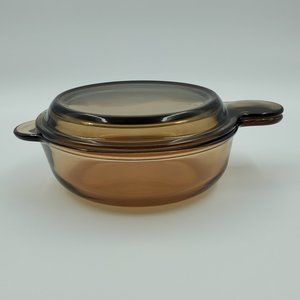Corning Amber Vision Grab-It Bowl Grab It Covered Casserole Dish Pyrex Lid